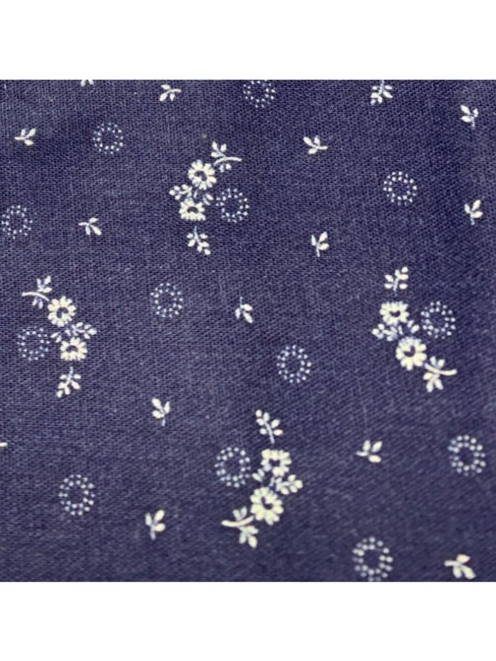 Navy Blue Floral Cotton Fabric 1/2 yard x 44" Quilting Sewing Crafts